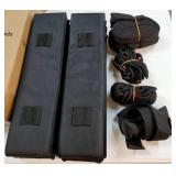Soft Roof Rack Pads with 2 Tie Down Straps, 2 Tie Down Ropes, 2 Hood Loops and Storage Bag, for Surfboard, Kayak, Canoe, Heavy Duty Universal Car Roof Racks System (Use with Cross Bar)