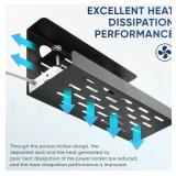 16 Inch Clip-On Desk Cable Organizer, Power Cord Management Tray, No Drilling Required, Open Ventilation, for Office, Home