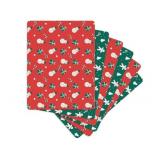Christmas Flexible Cutting Boards, Non Slip, Plastic Cutting Mat Boards w/ EZ-Grip Back (Set Of 6 Mats) BPA Free, Dishwasher Safe & Easy To Clean