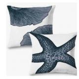 Supwhd Beachy Coastal Pillow Covers 18x18 Set of 2, Beachy Coastal Throw Pillows Cover for Couch Bed Living Room Bedroom