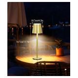 Faithorse 2Pack Cordless Table Lamp, 5200mAh IP54 Waterproof Rechargeable Battery Desk Lamp, 3 Color Stepless Dimmable Touch Lamp, Battery Operated Lamp for Kitchen/Bedside/Outdoor/Restaurant (Gold)
