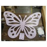 Decorative White Butterfly Wall Art with Hardware Kit