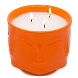 20 oz Orange Buddha Head Aromatherapy Candle, Pumpkin Scent, 3-Wick Soy Wax Candle for Relaxation and Meditation, Decorative Candle for Home Decor, Stress Relief Candle