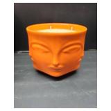 20 oz Orange Buddha Head Aromatherapy Candle, Pumpkin Scent, 3-Wick Soy Wax Candle for Relaxation and Meditation, Decorative Candle for Home Decor, Stress Relief Candle