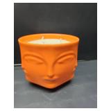 20 oz Orange Buddha Head Aromatherapy Candle, Pumpkin Scent, 3-Wick Soy Wax Candle for Relaxation and Meditation, Decorative Candle for Home Decor, Stress Relief Candle