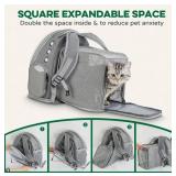 Cat Backpack Carrier, Bubble Expandable Cat Carrier for Cats or Small Dogs up to 15lbs, Airline-Approved, Large Space & Breathable Pet Backpack for Traveling, Hiking. Appears pre-owned