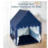 Kids Play Tent Playhouse Indoor Tent for Kids Boys Toddler, Large Castle Play House Bed Tents Spaceship Outer Space Rocket Blue