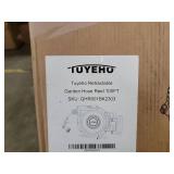 Tuyeho Retractable Garden Hose Reel 100FT, Wall Mount Heavy Duty Water Hose Reels with Automatic Slow Rewind System, Outdoor Hoses Reel with 2 Hose Nozzles for Garden Watering, Car Wash, Pet Shower