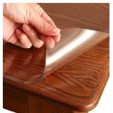 Clear Table Cover Protector Rectangle 18 x 48 Inch, 1.5mm Transparent Plastic Table Protector Waterproof, Anti-Scratch Clear Desk Mat for Office Desktop Dresser Dining Table, FDA Compliant