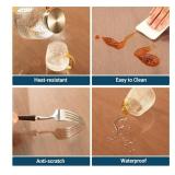 Clear Table Cover Protector Rectangle 18 x 48 Inch, 1.5mm Transparent Plastic Table Protector Waterproof, Anti-Scratch Clear Desk Mat for Office Desktop Dresser Dining Table, FDA Compliant