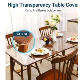 Clear Table Cover Protector Rectangle 18 x 48 Inch, 1.5mm Transparent Plastic Table Protector Waterproof, Anti-Scratch Clear Desk Mat for Office Desktop Dresser Dining Table, FDA Compliant