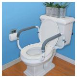 Carex Toilet Safety Frame - Toilet Safety Rails With Adjustable Width - Toilet Rails For Elderly, Handicap, Home Health Care Equipment After Surgery, Supports 300lbs
