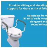 Carex Toilet Safety Frame - Toilet Safety Rails With Adjustable Width - Toilet Rails For Elderly, Handicap, Home Health Care Equipment After Surgery, Supports 300lbs