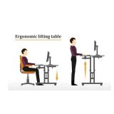 Small Standing Desk with Wheels, Mobile Stand Up Desk, Portable Standing Table on Wheels for Walking Pad, Rolling Computer Desk Adjustable Height, Tall Table