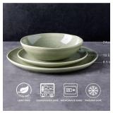 AmorArc Ceramic Dinnerware Sets,Handmade Reactive Glaze Stoneware Plates and Bowls Set,Highly Scratch Resistant | Dishwasher & Microwave Safe Dishes Set,Service for 4 (12pc)