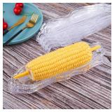9 Pack Plastic Corn Trays Transparent Corn Dishes with 18 Pieces Stainless Steel Corn Holders on the Cob Skewers Cob Dinnerware