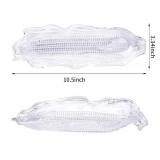 9 Pack Plastic Corn Trays Transparent Corn Dishes with 18 Pieces Stainless Steel Corn Holders on the Cob Skewers Cob Dinnerware