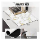 DK177 Coffee Mat, Absorbent Drying Mat with Waterproof Rubber Backing & Fits Under Espresso & Coffee Machines, White Marble, 24 in. x 60 in.
