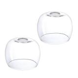 2 Pack 7.3" Handblow Clear Drum Glass Replacement Lamp Shade Pendant Ceiling Chandelier Wall Sconce Light Drum Glass Shade Fixture"