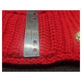 Handmade Red Knit Vest with Gold Buttons Size M - Retail: $25