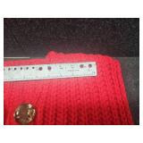 Handmade Red Knit Vest with Gold Buttons Size M - Retail: $25