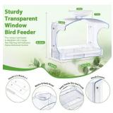 Goodeco Clear Window Bird Feeder - Outdoor Window Feeder with Strong Self-Adhesive Hooks, Bird Bath or Water Bowl for Outside Watchings - with a Brush, Easy to Clean, Ideal Gifts for Mom Parents