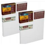 MASTERPIECE Z2VS-1215 Vincent Pro 7/8" Deep Sausalito Heavy Weight and Texture 14 oz Cotton Stretched Canvas 12" x 15" White 2 Pack"