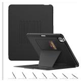 BLOSOMEET Case for New iPad Pro 13 Inch M4 2024 with Magnetic Stand,Smart Auto Sleep/Wake Cover with Pen Holder, Card Slot,Black