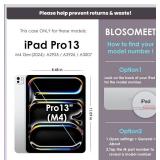 BLOSOMEET Case for New iPad Pro 13 Inch M4 2024 with Magnetic Stand,Smart Auto Sleep/Wake Cover with Pen Holder, Card Slot,Black