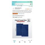 Dewall Maisons Navy Blue Hand Towels for Bathroom - Set of 6 (16x28 inches) 600 GSM, 100% Cotton Ultra Soft, Quick Drying, Hotel Quality Towel Set