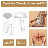 Plavogue Travel Steamer for Clothes, 110-240V Dual Voltage Portable Steamer, 15s Fast Heat-up, Mini Garment Handheld Steamer, for Home, European Travel and Gift, white (white)