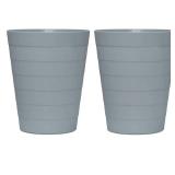 Nipogear Slim Round Plastic Small Trash Can Wastebasket 1.5Gallons Garbage Container Bin (B-Grey, 1.5 Gallons(2 Pack))