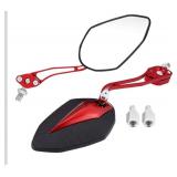 for motorcycle side mirror Scooter Rearview Mirror,Pair 8mm 10mm Universal Motorbike Motorcycle Aluminum Alloy Rearview Mirror Rear View Side Mirrors(Red)