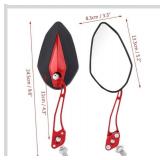 for motorcycle side mirror Scooter Rearview Mirror,Pair 8mm 10mm Universal Motorbike Motorcycle Aluminum Alloy Rearview Mirror Rear View Side Mirrors(Red)