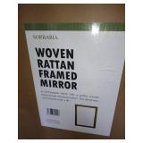 Sorbaria Rectangle Rattan Mirror, 30 in. x 40 in.  - Retail: $230