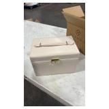 Vlando Jewelry Box for Mothers Day Teacher Appreciation Gifts, 4-Tier Jewelry Organizer with Lock, Mirror Jewelry Box for Earring, Ring, Necklace and Bracelets, Jewelry Storage for Women Girls - Beige