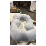 Momcozy Pregnancy Pillows for Sleeping, U Shaped Full Body Maternity Pillow with Removable Cover - Support for Back, Legs, Belly, HIPS for Pregnant Women, 57 Inch Pregnancy Pillow for Women, Grey - Re