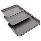Ninja Foodi NeverStick Premium 3pc Baking Sheet Set (9â x 13â  10â x 15â  11â X 17â) Aluminum  Oven Safe - Retail: $72