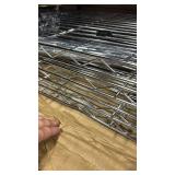 4-Tier Wire Shelving Unit (missing set of Poles) Open Box, good for replacement shelves, wheels included - Retail: $0