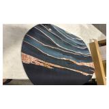 IMAYONDIA Diatomaceous Earth Bath Mat (oval style) ,Black Marble with Gold Thread Oval Soft Wrinkle Free Bathroom Floor Rugs Non-Slip Volume Super Absorbent Fast Drying for Bathroom Kitchen Door mat(5