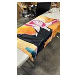 Multi colored fleece blanket 60x50 (different from stock photo) - Retail: $0