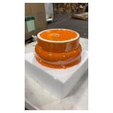 7.8 Inch + 5.7 inch 2 pcs Ceramic Plant Pots for Indoor Plants, Rainbow Pearl Glaze Planter with Planters for Plants with Drainage Hole, Orchid Pots, Succulent Pot, Flower Pot (Orange) - Retail: $0