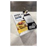 Ninja BW1001 NeverStick PRO Belgian Waffle Maker, Vertical Design, 5 Shade Settings, with Precision-Pour Cup & Chef-curated Recipe Guide, Black & Silver - Retail: $0