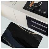IMAYONDIA Diatomaceous Earth Bath Mat (oval style) ,Black Marble with Gold Thread Oval Soft Wrinkle Free Bathroom Floor Rugs Non-Slip Volume Super Absorbent Fast Drying for Bathroom Kitchen Door mat(5