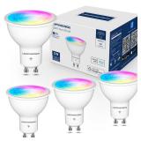 Lightinginside GU10 Smart Light Bulbs 50W Equivalent, 38Â°Beam Angle, Smart Bulb Works with Alexa/Google Home/Smart Life, 5W 420LM, RGBCW Bluetooth Spotlight Track Light, 2.4G WiFi, ETL Listed, 4PCS