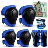 LANNEY Kids Knee Pads and Elbow Pads Set for Kids Toddler, 3-13 Years, 3 in 1 Protective Gear Set with Wrist Guards for Skateboard, Scooter, Cycling, Riding Sports, Gift for Youth Boys Girls