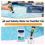 Pool Salt Tester pH Meter ORAPXI Salinity Meter and pH Tester PPM EC Meter with LCD Screen 5 in 1- Salt pH TDS EC Meter for Saltwater Pool, Hot Tubs, Spas, Aquarium, Hydroponics System, Home Brew