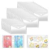 Vmiapxo 40 Pack Stamp and Die Storage Pockets, Reusable Small Plastic Envelopes Waterproof Sticker Organizer Receipt Holder Photo Storage Folders (3\" x 5\")