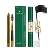 KEYYOU Lash Bond and Seal Waterproof Lash Cluster Glue 72H Long Lasting Strong Hold Non Irritating Eyelash Glue for DIY Individual Lashes at Home (Black-10ml)