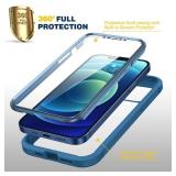 Diaclara Designed for iPhone 12/12 Pro Case, Full Body Rugged with Built-in Touch Sensitive Anti-Scratch Screen Protector, Soft TPU Bumper Case for iPhone 12/12 Pro 6.1\" (Blue)